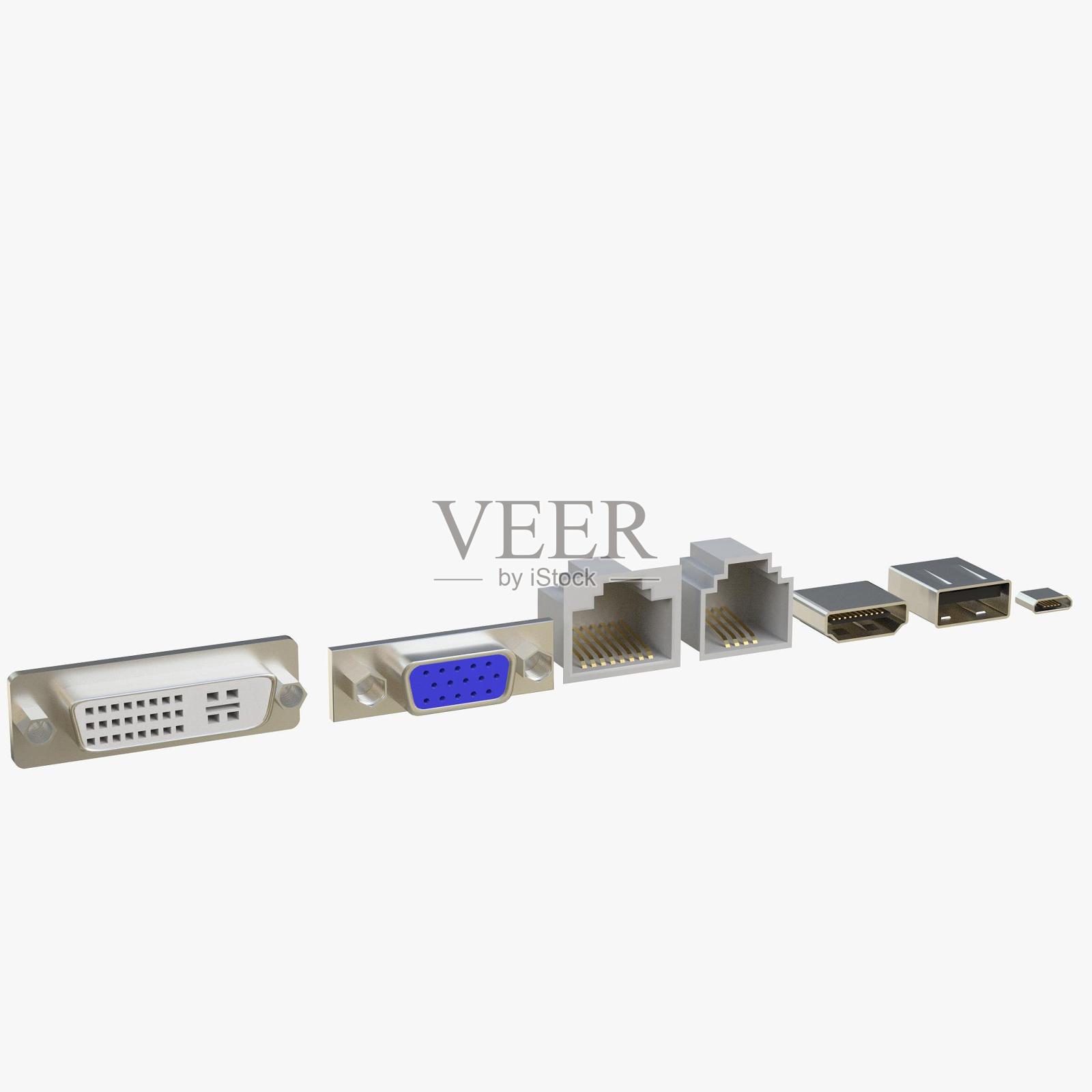 计算机端口插座照片摄影图片