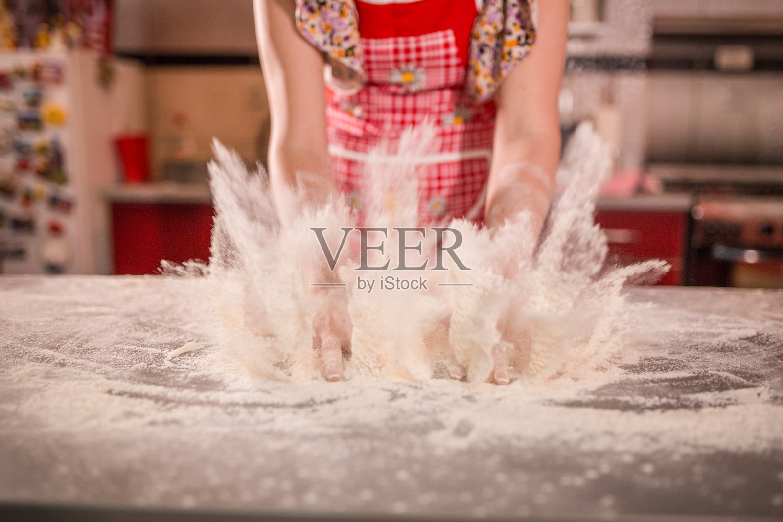 厨房里面粉的特写照片摄影图片