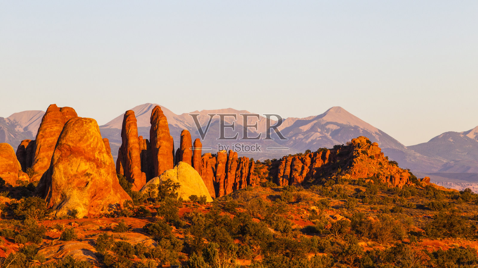拱门国家公园犹他在日落照片摄影图片