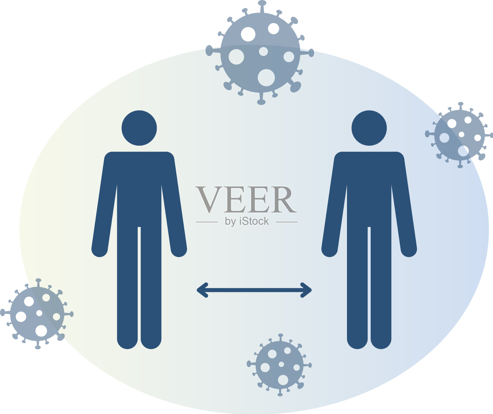 社会距离图标设计元素图片