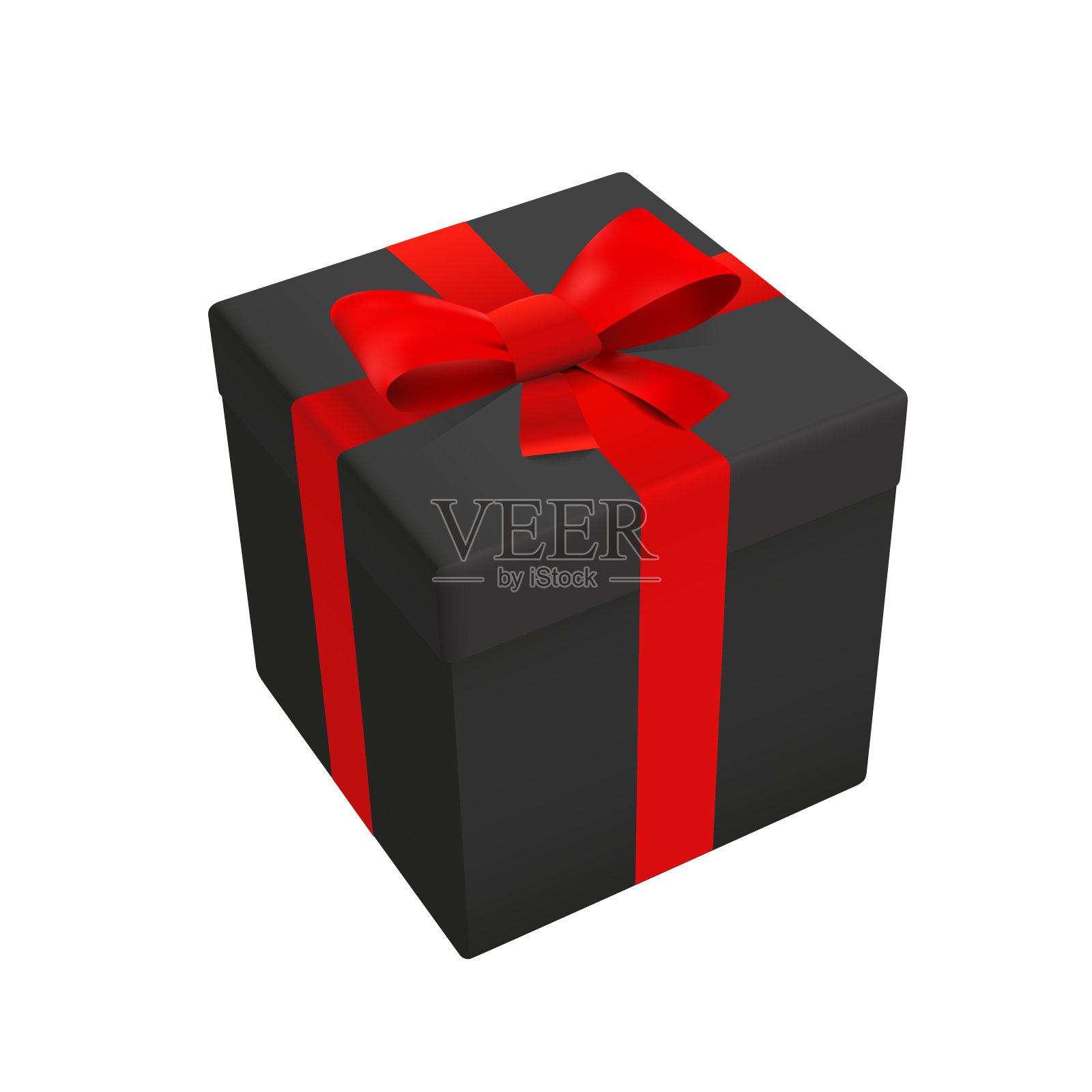 黑色礼品包装盒顶部矢量插图插画图片素材
