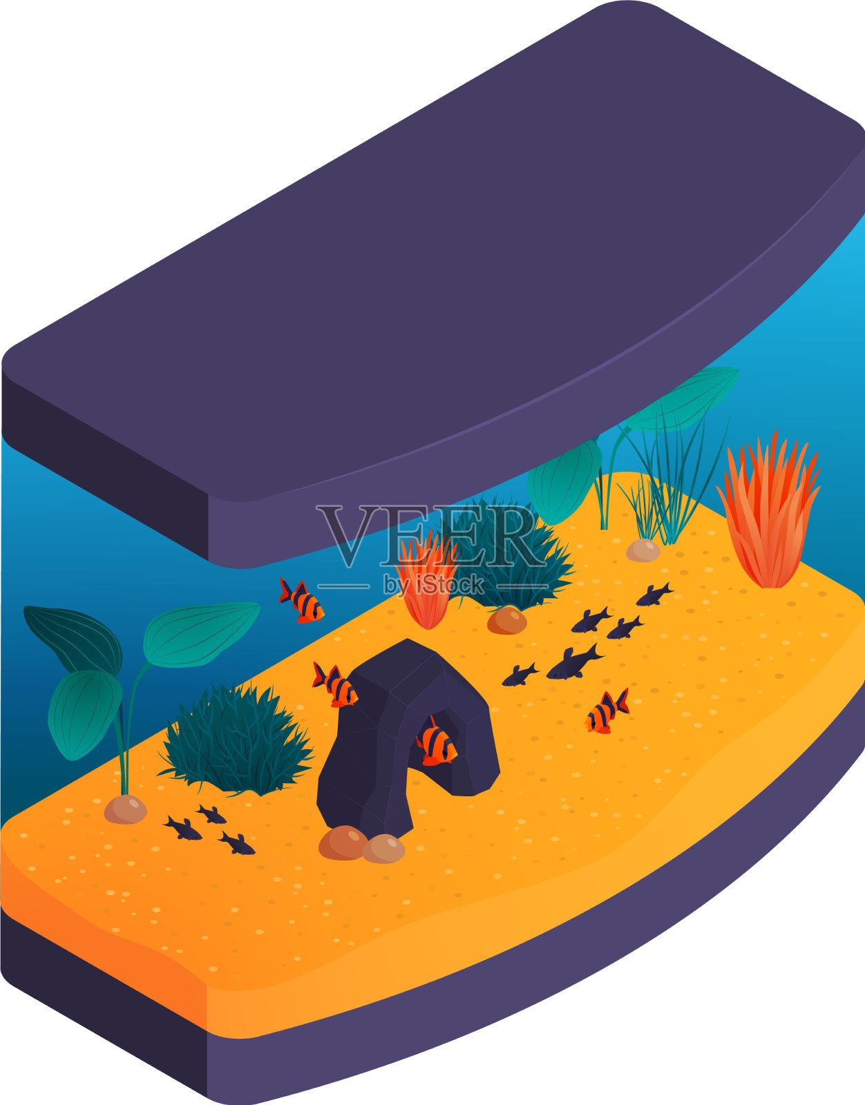 有鱼类组成的水族箱设计元素图片