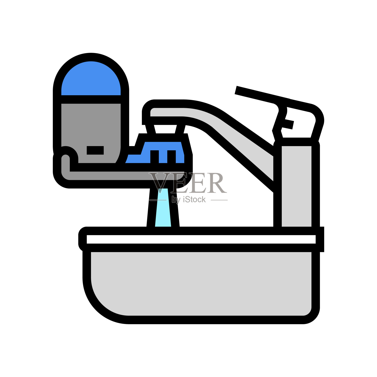 便携式水过滤器的水龙头颜色图标矢量插图插画图片素材