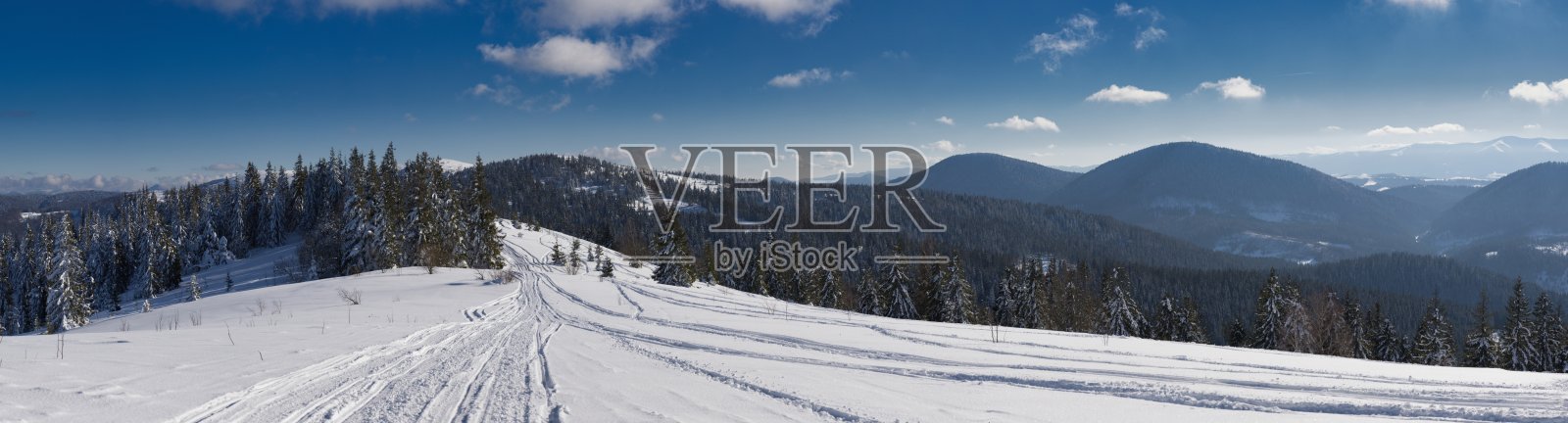 冬季的夜景全景照片摄影图片