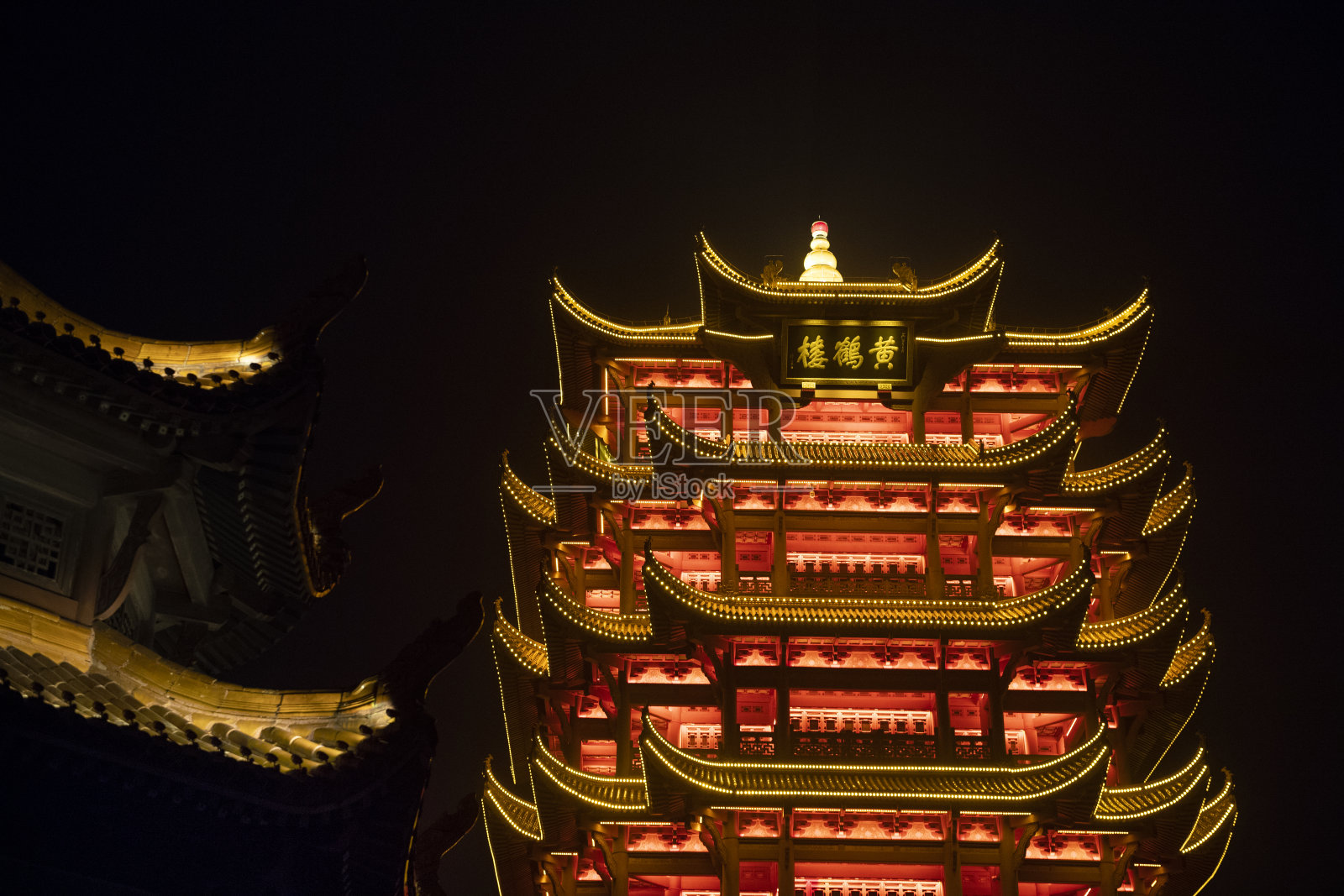 黄鹤楼灯光秀照片摄影图片