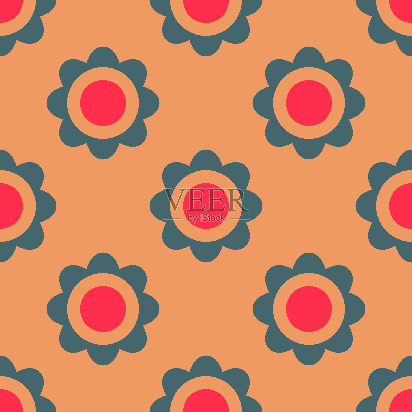 装饰花无缝图案。插画图片素材