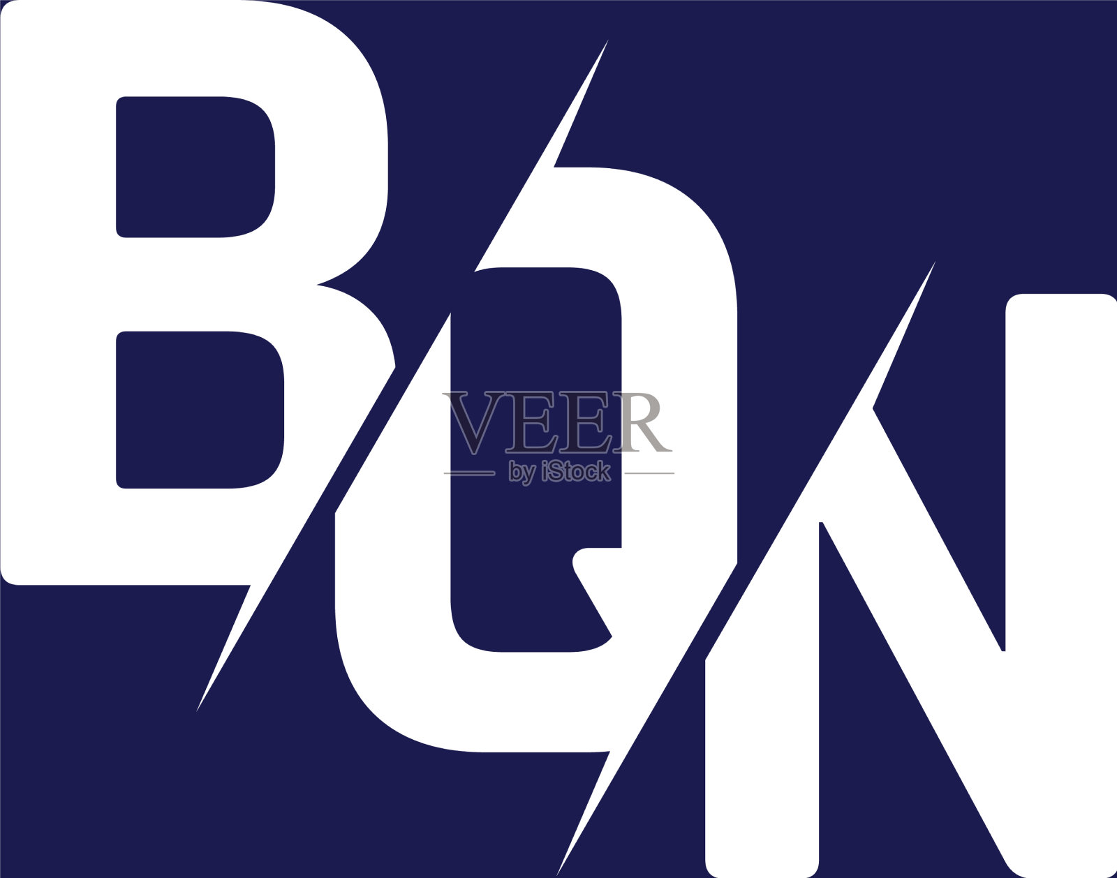 首字母组合logo设计BQN插画图片素材