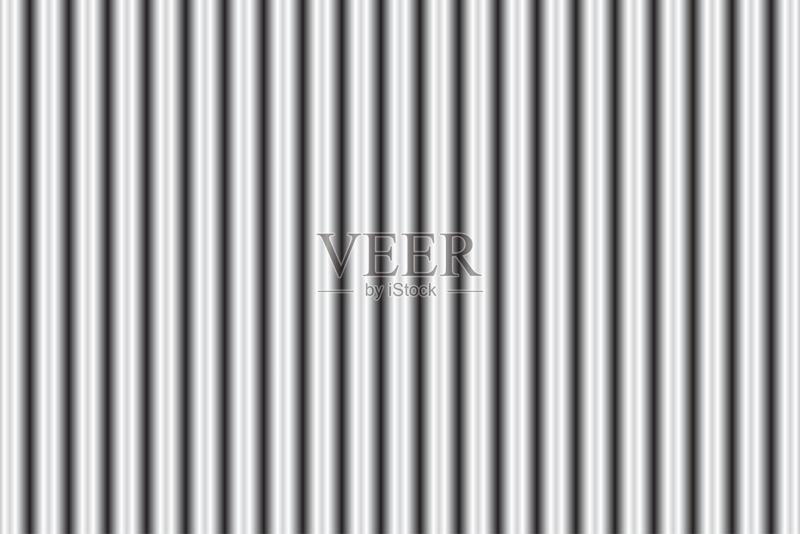 抽象金属背景与黑色和白色垂直，平行条纹。矢量插图。插画图片素材