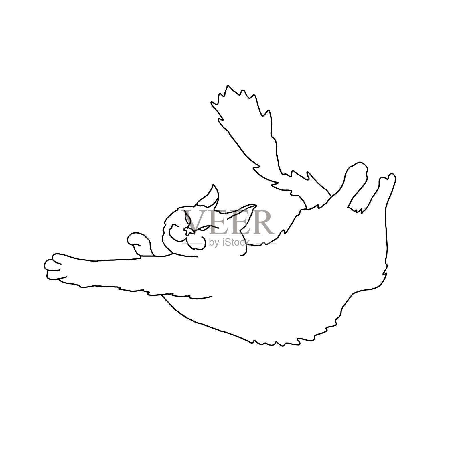 飞猫。线的艺术插画图片素材