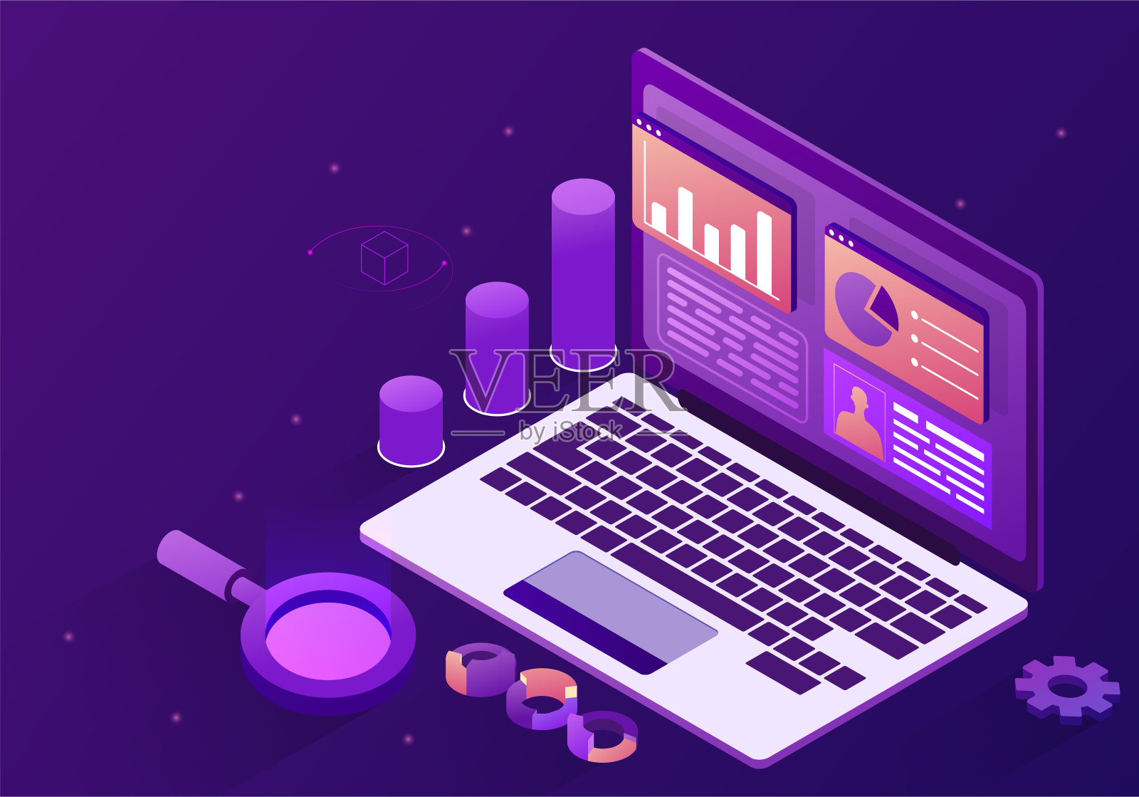 监察工作进度的概念插画图片素材