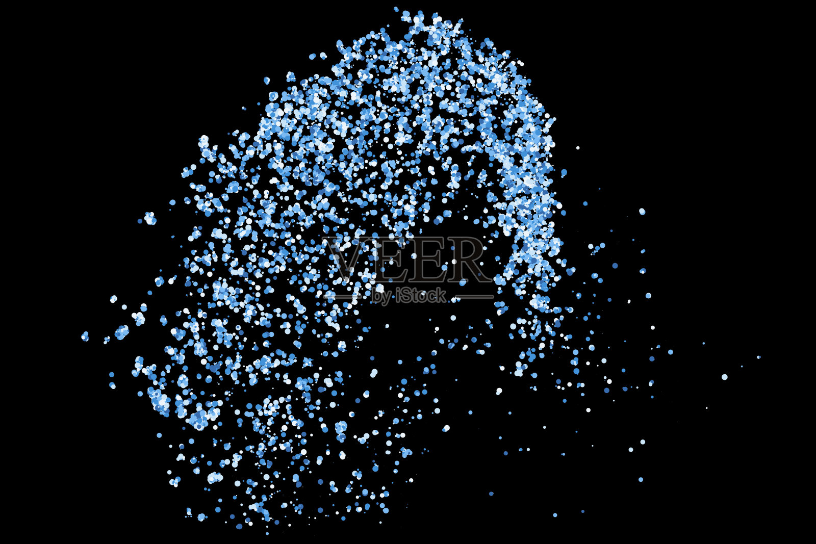 抽象的水溅在黑色的背景上。插画图片素材