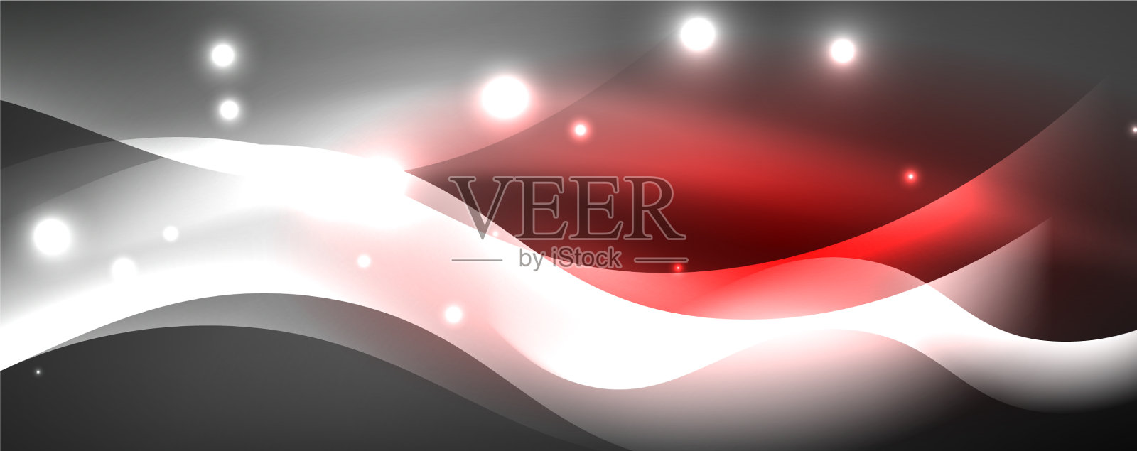 闪闪发光的霓虹波光线抽象插画图片素材