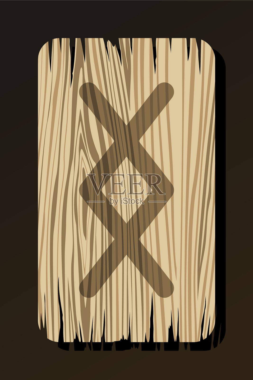 孤立在白色木质符文上插画图片素材