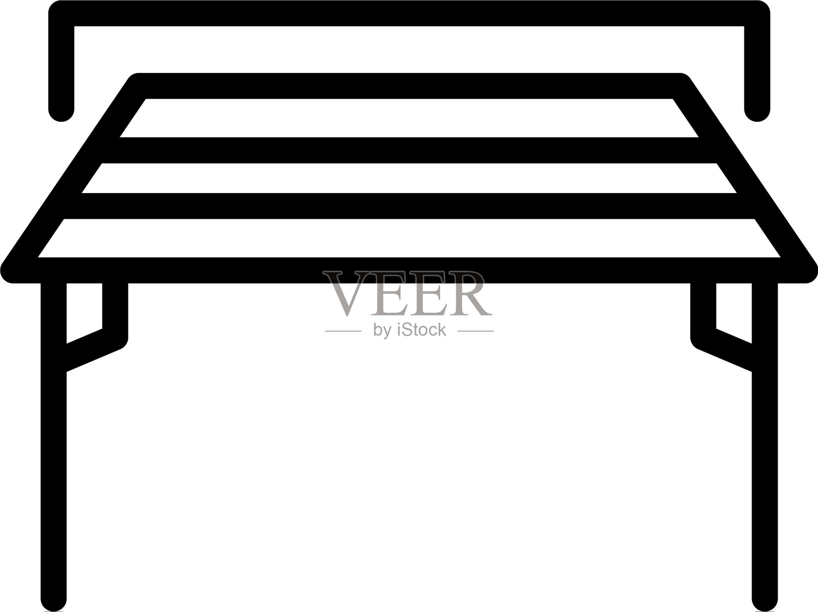 车库智能门图标轮廓风格插画图片素材