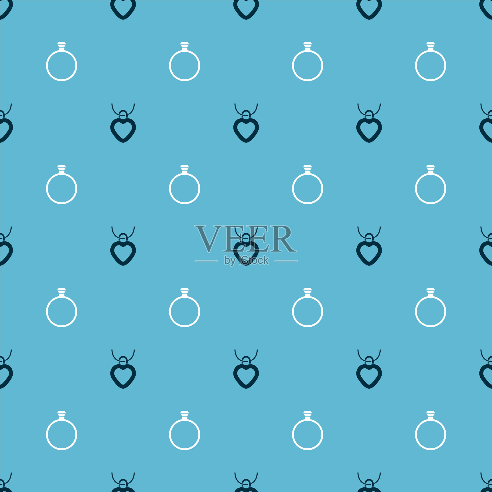 镶嵌心形钻石项链图标素材