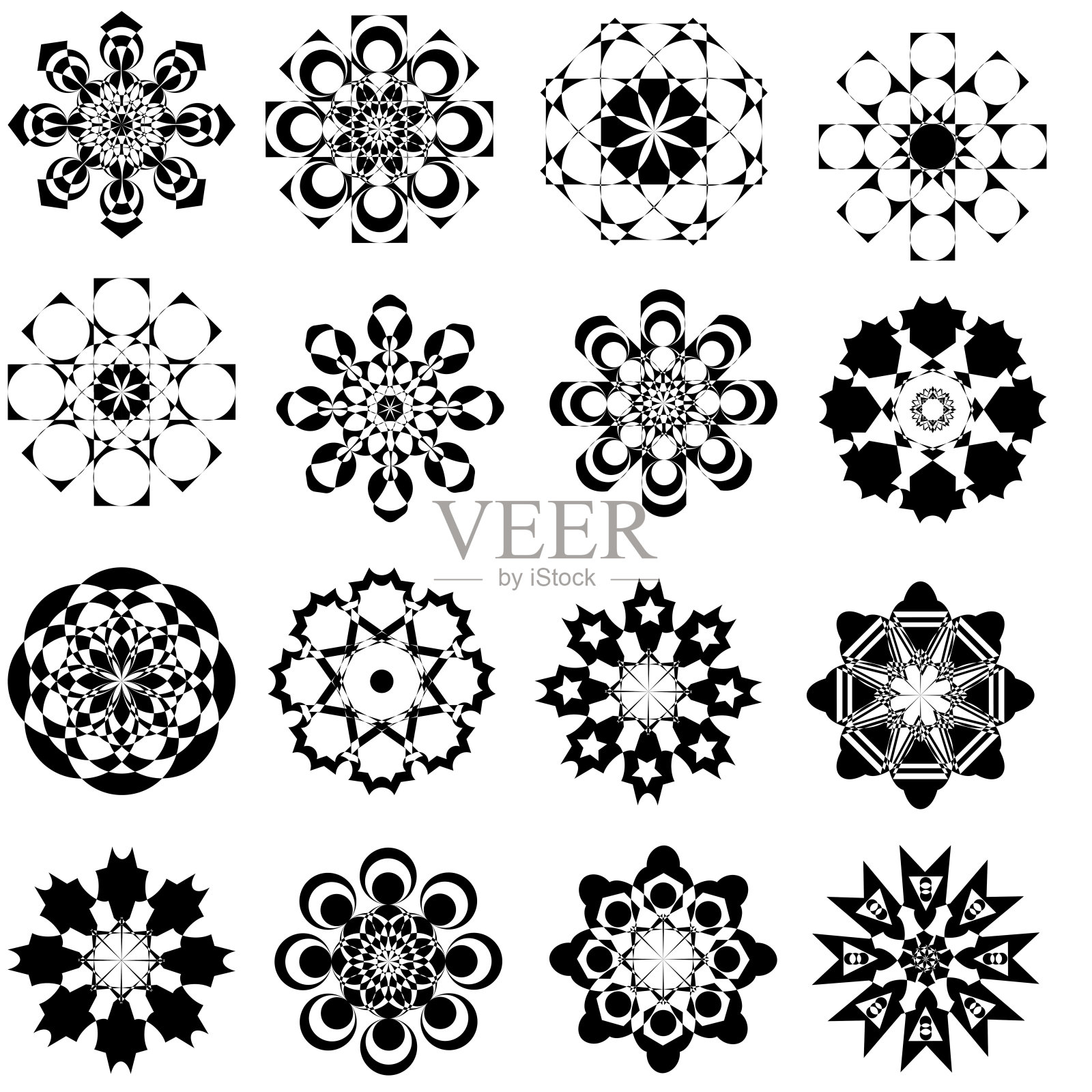 白色背景上的圆形装饰。插画图片素材