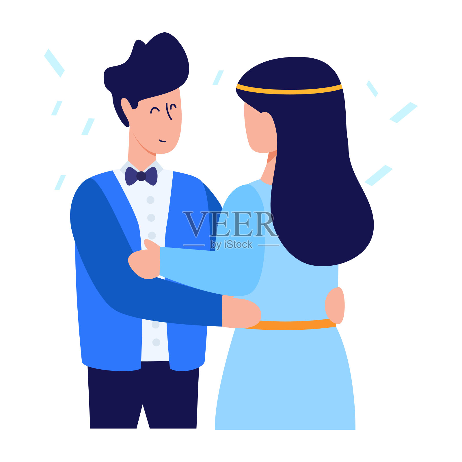 已婚夫妇插画图片素材