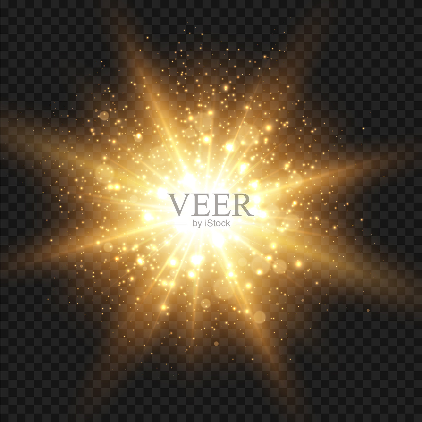 星光闪耀，闪耀着金光插画图片素材