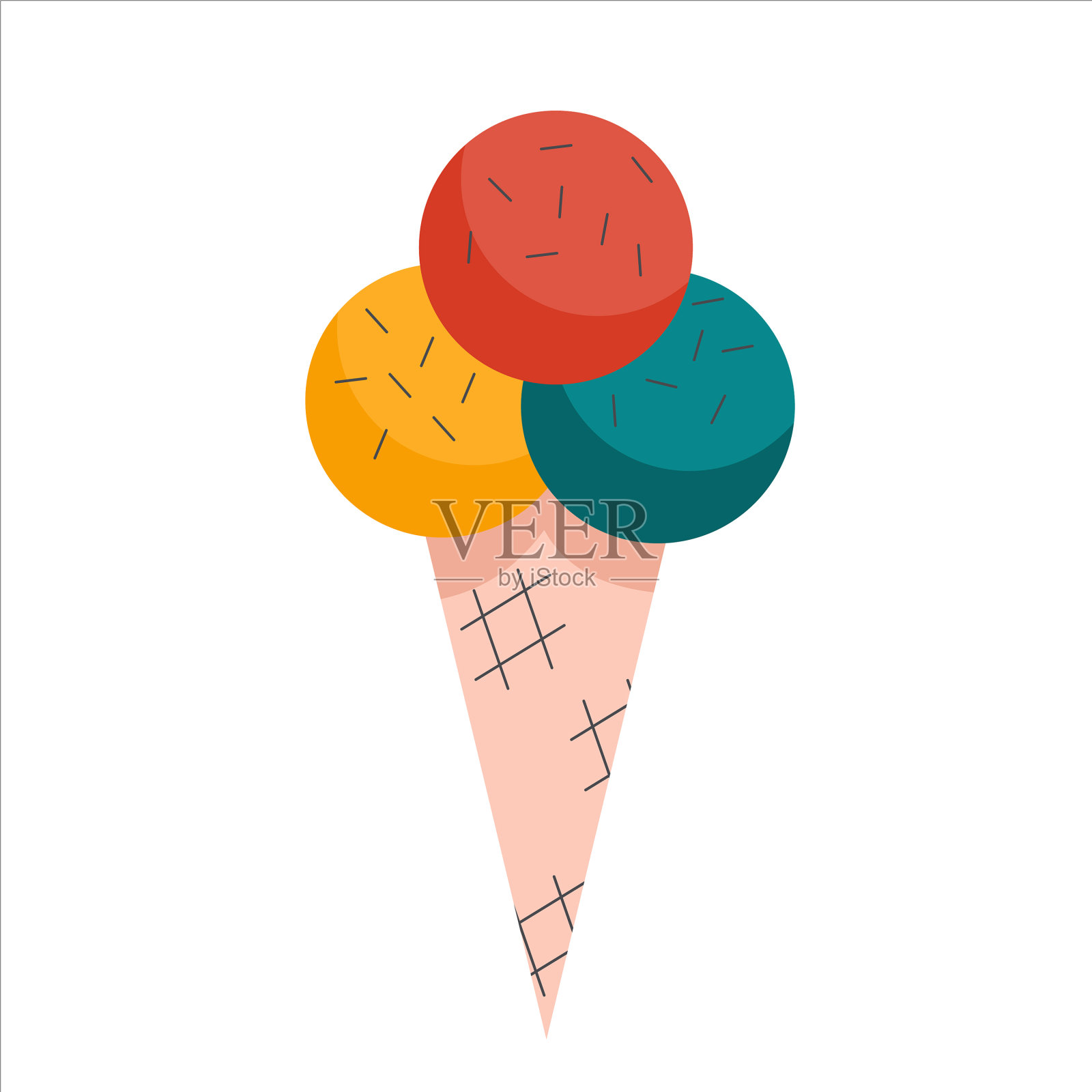 水果冰淇淋夏天美味清爽插画图片素材