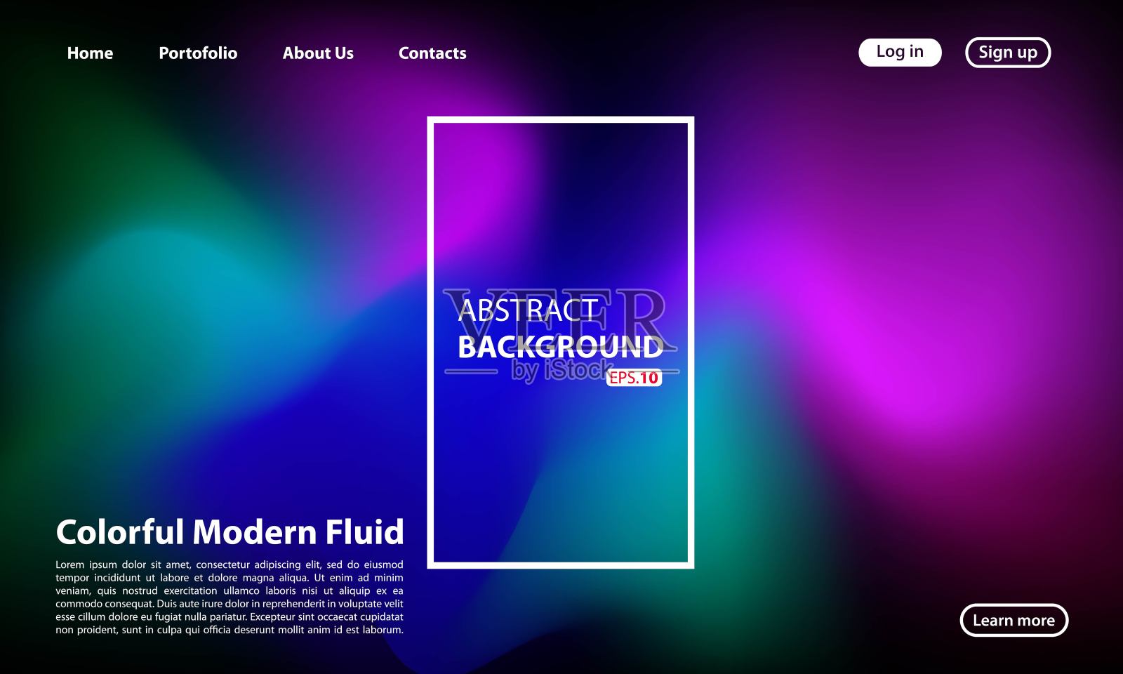 抽象的液体背景为您的登陆页面设计。网站设计的背景。海报或横幅的现代模板。插画图片素材