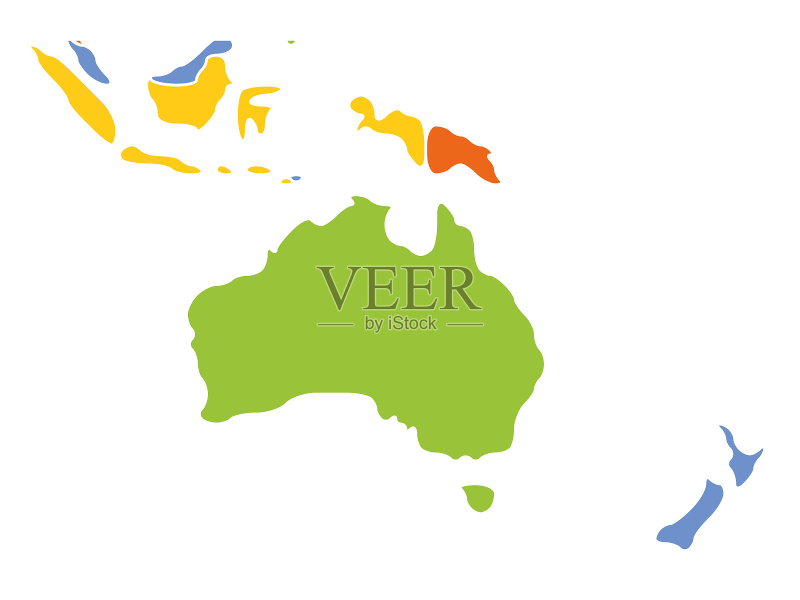 平滑地图澳大利亚大陆插画图片素材