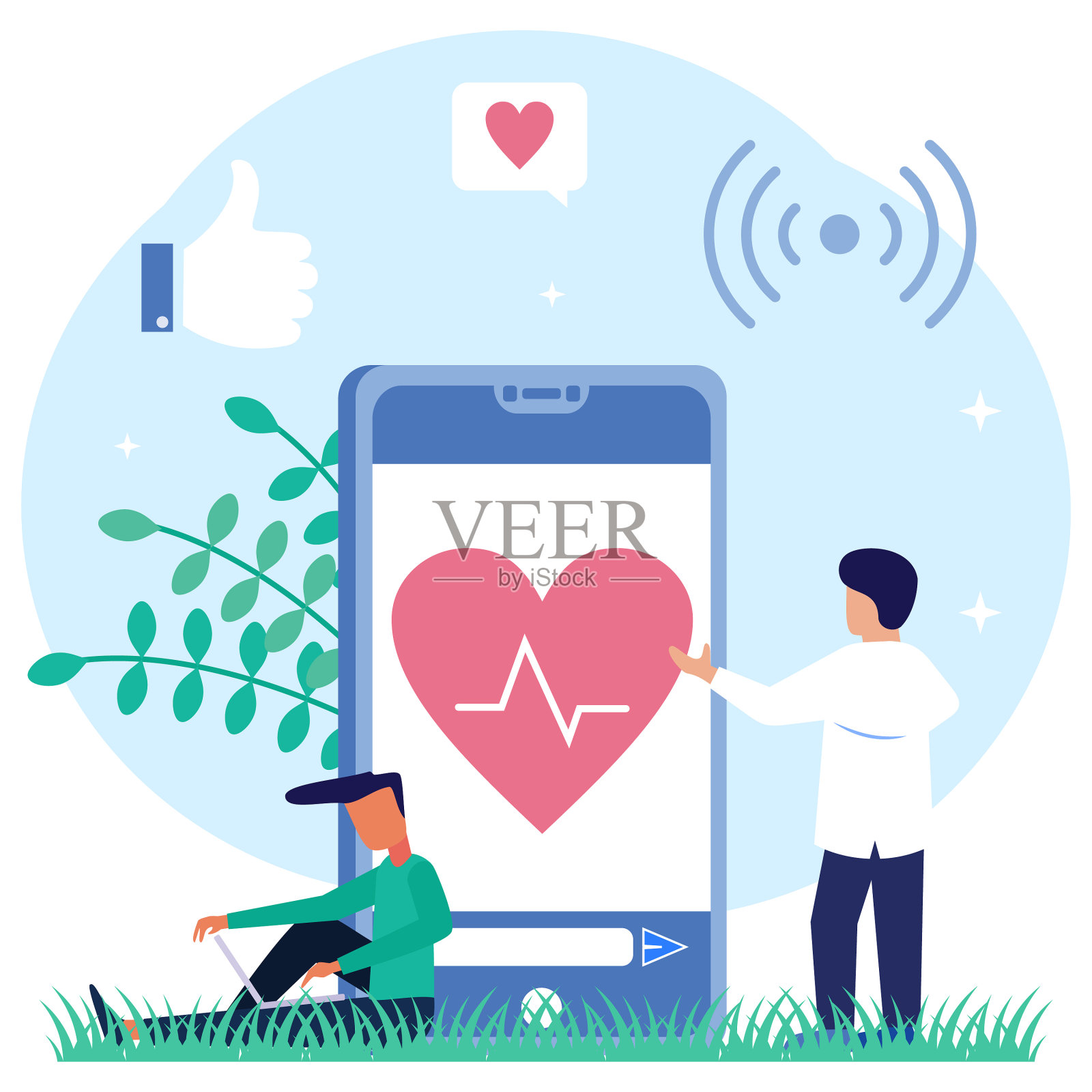 卡通人物在线医疗设计元素图片