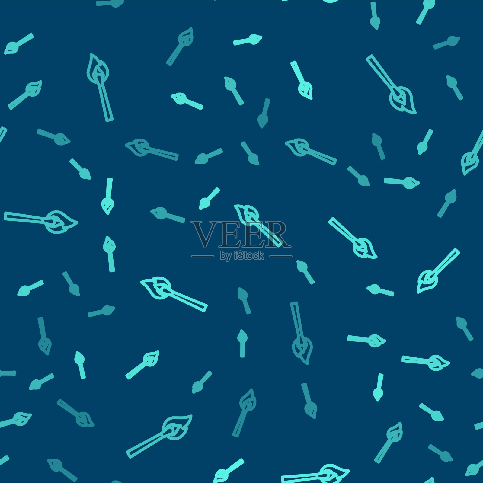 绿线燃烧火柴与火图标隔离插画图片素材