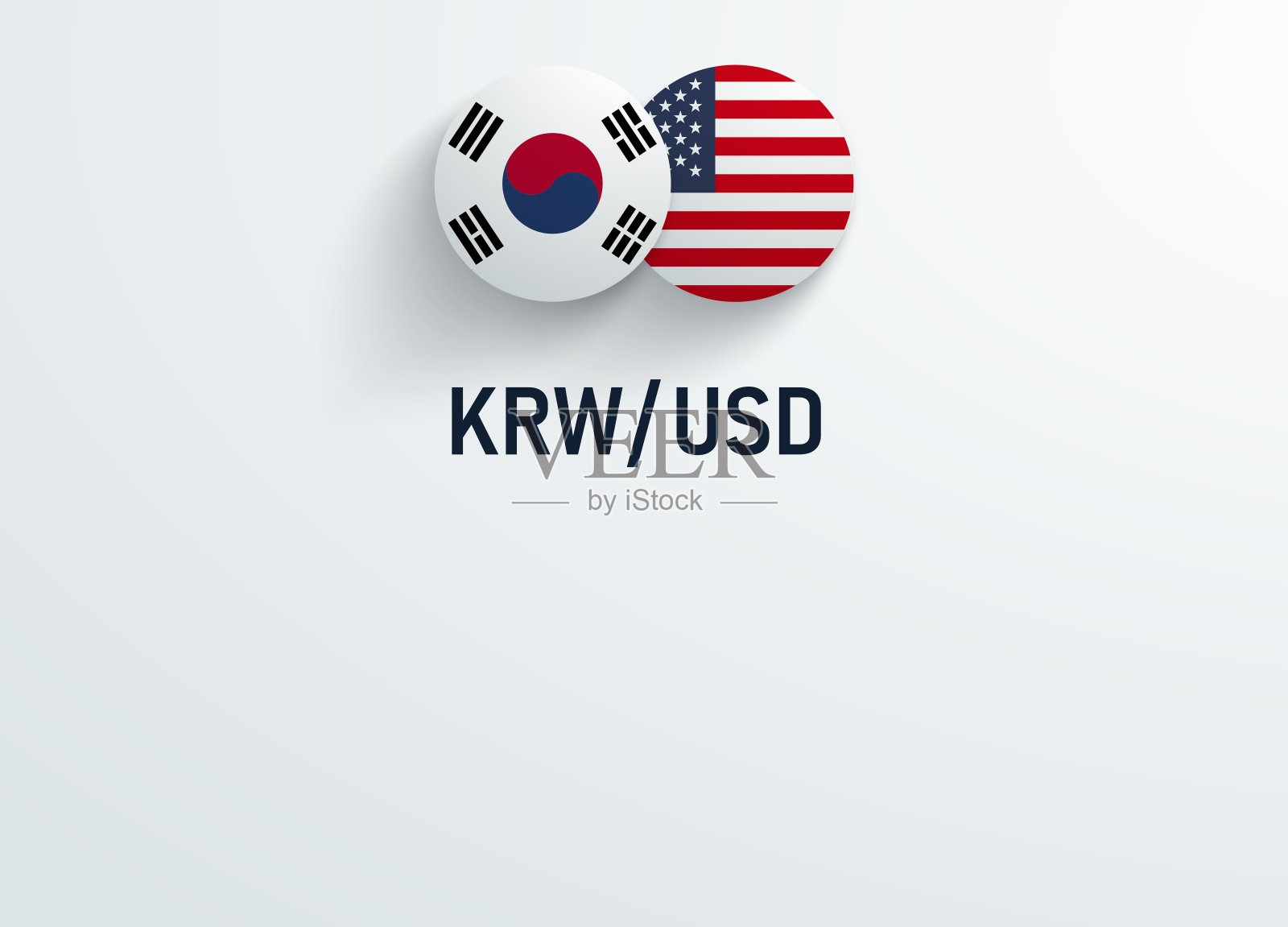 韩元是大韩民国的美元汇率插画图片素材