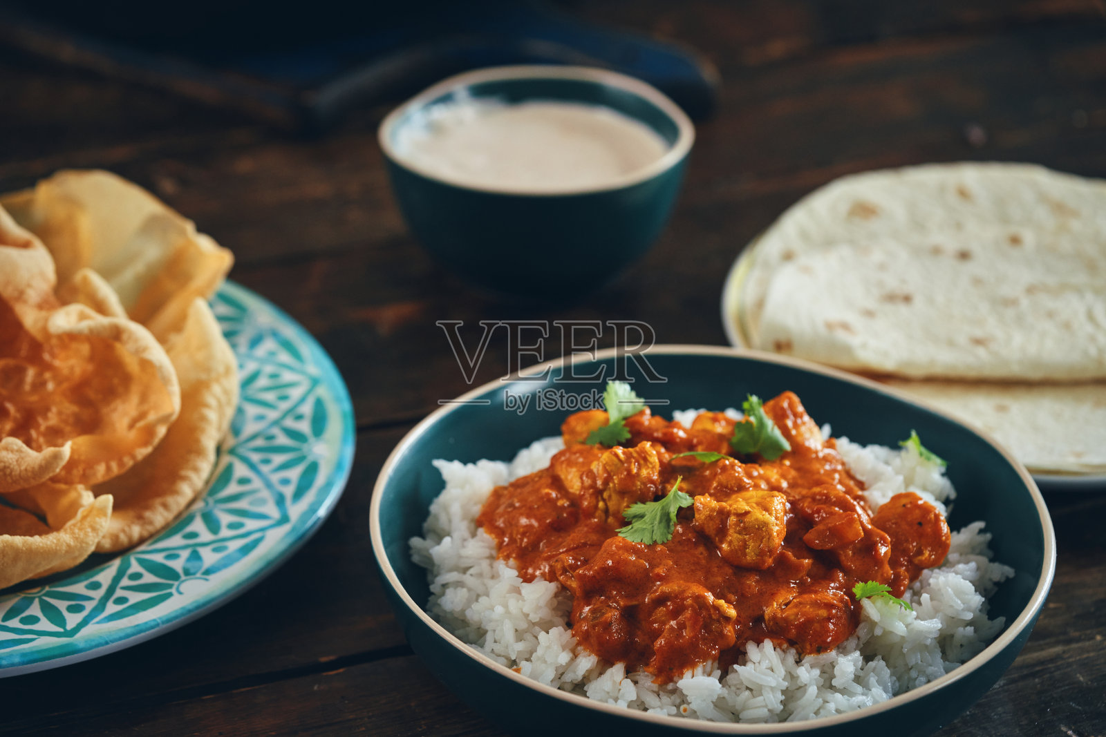 印度咖喱鸡饭照片摄影图片