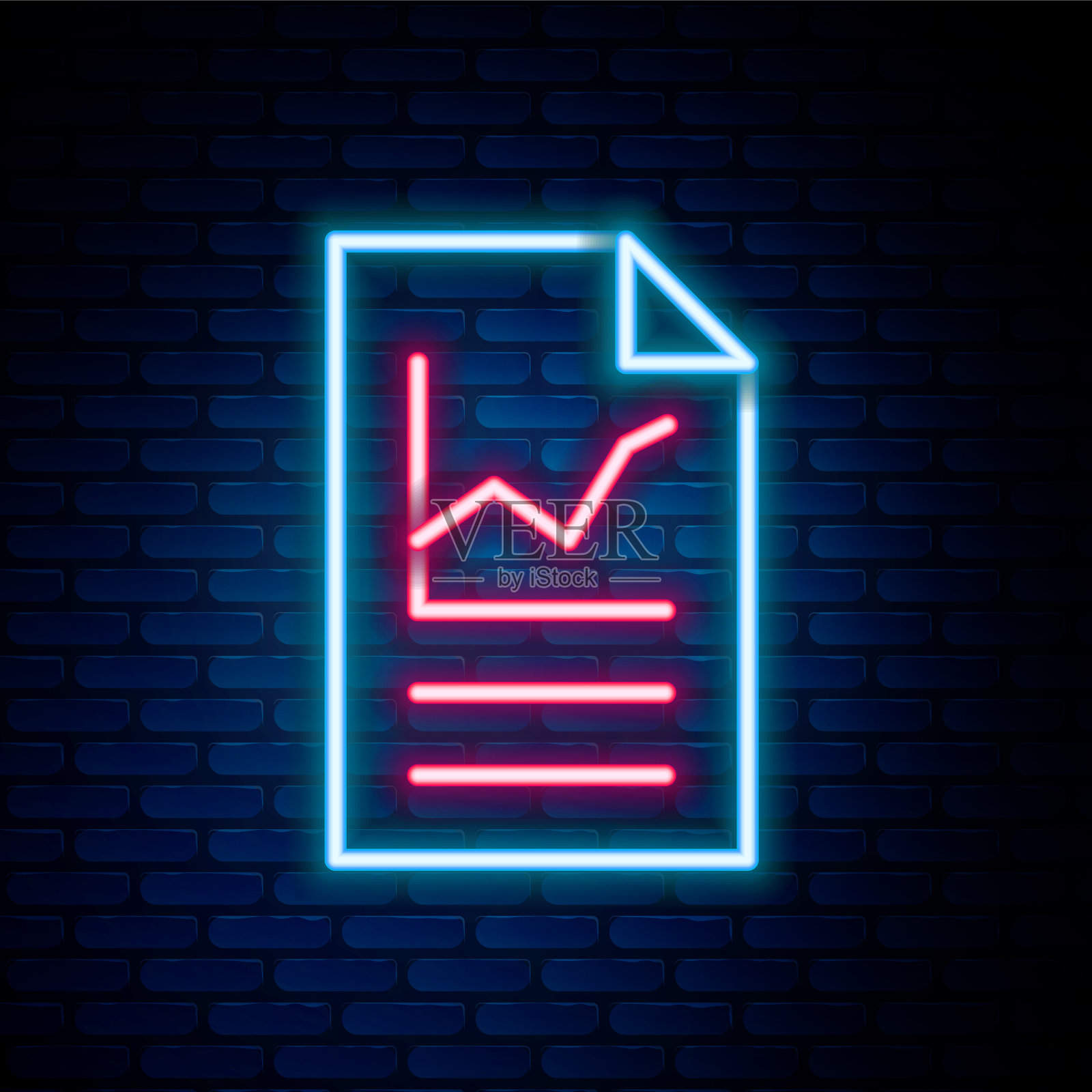 发光的霓虹线文件与图形图表图标插画图片素材