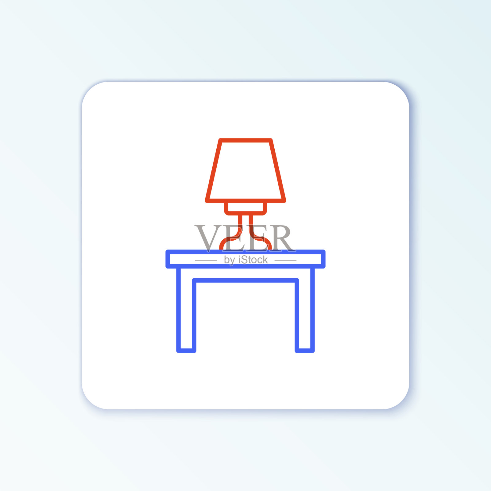 线台灯在桌子上图标孤立在白色图标素材