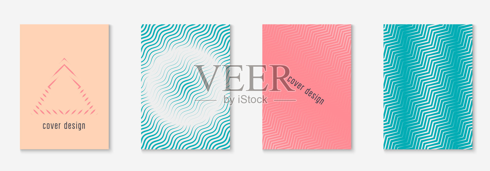 梯度覆盖模板与线几何元素和形状。插画图片素材