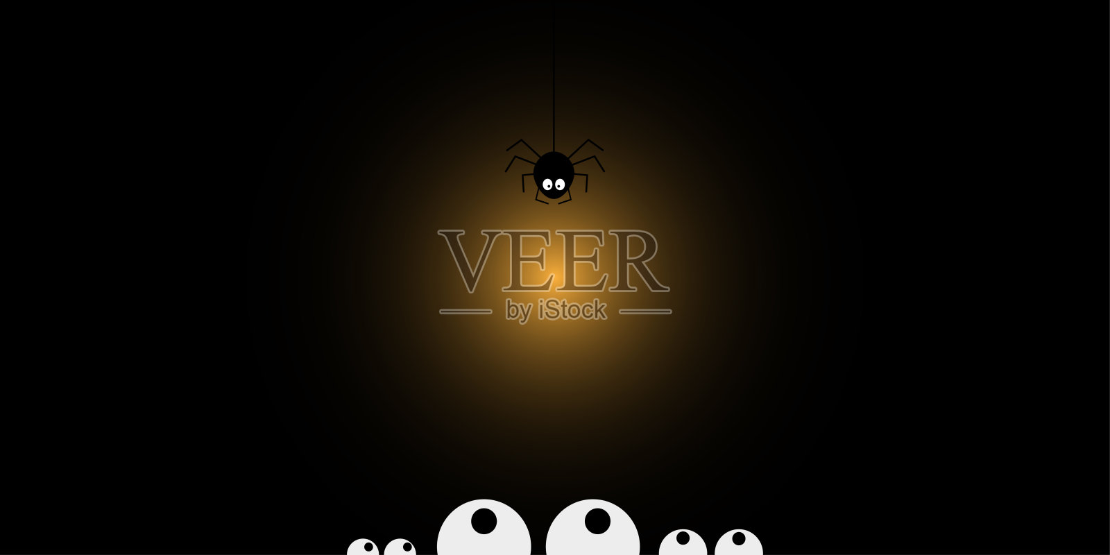 万圣节快乐。卡通风格的有趣的猫和蜘蛛角色。贺卡或横幅。贺卡t恤笔记本封面印刷。矢量插图。插画图片素材