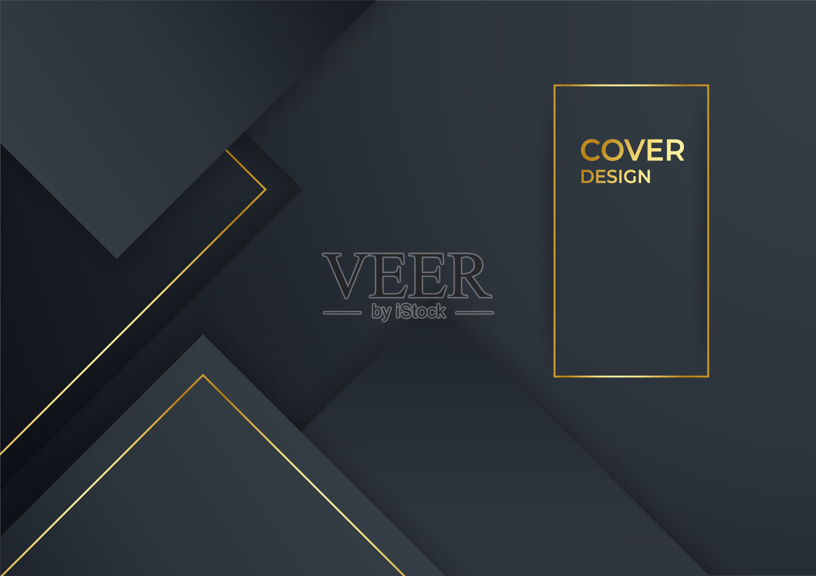 豪华商务封面背景，抽象装饰，金色图案，半色调渐变，三维矢量插图。黑金封面模板，几何形状，现代简约横幅插画图片素材