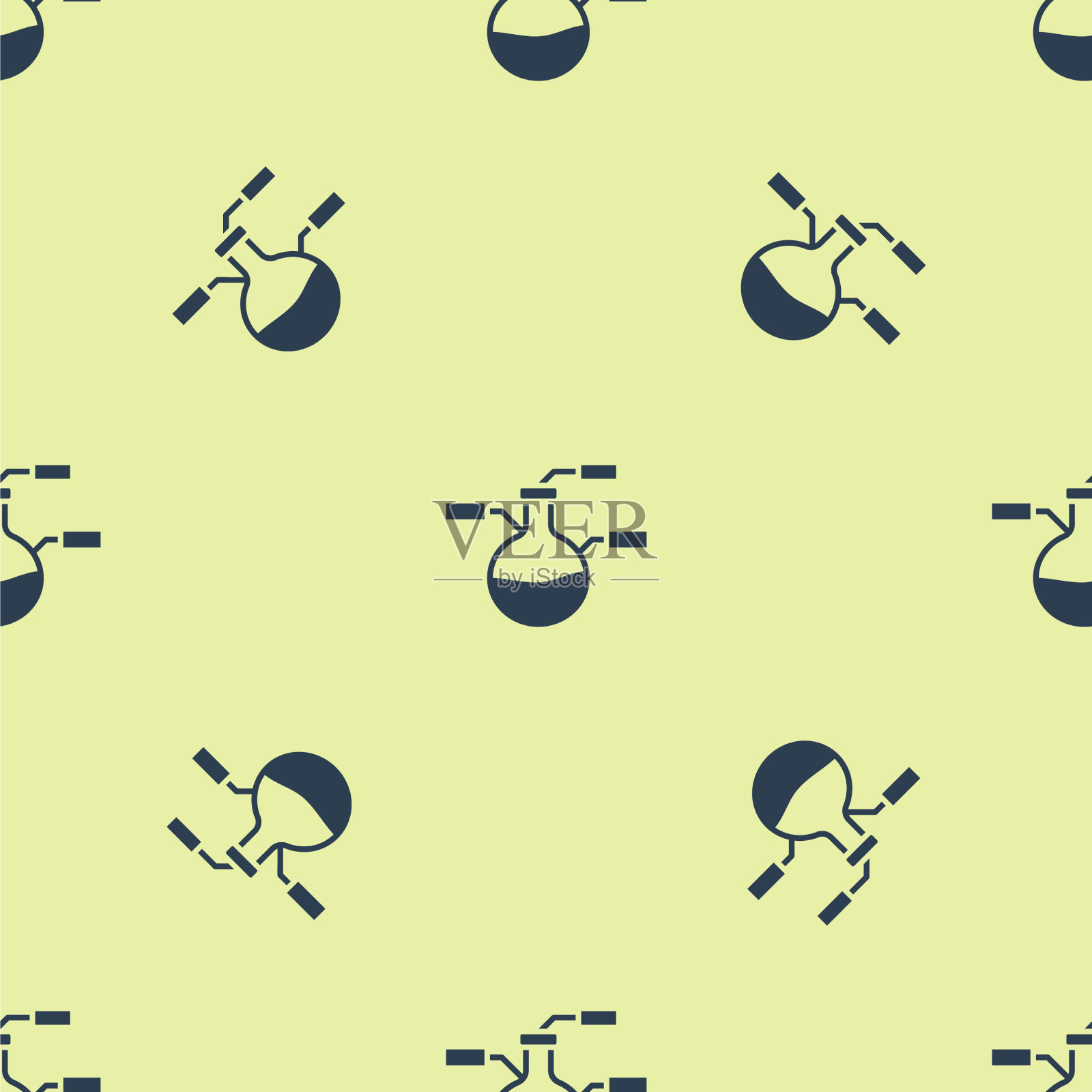 蓝色试管和烧瓶化学实验室试验插画图片素材