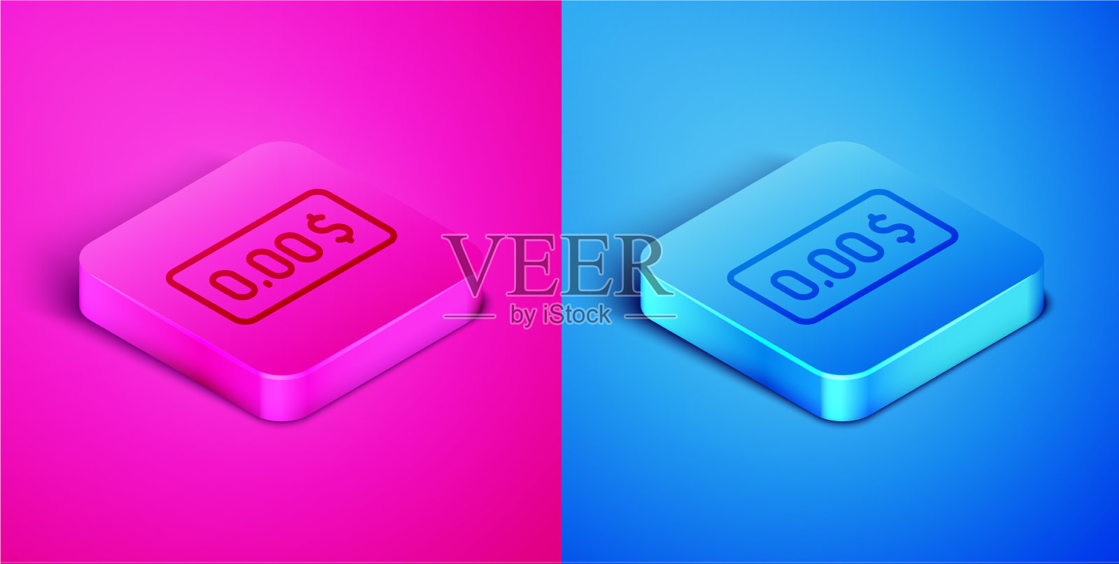 等距线零成本图标隔离在粉红色和图标素材