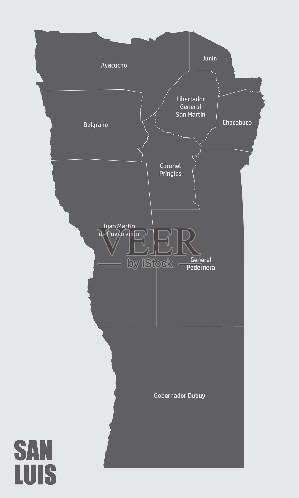 圣路易斯省行政地图插画图片素材