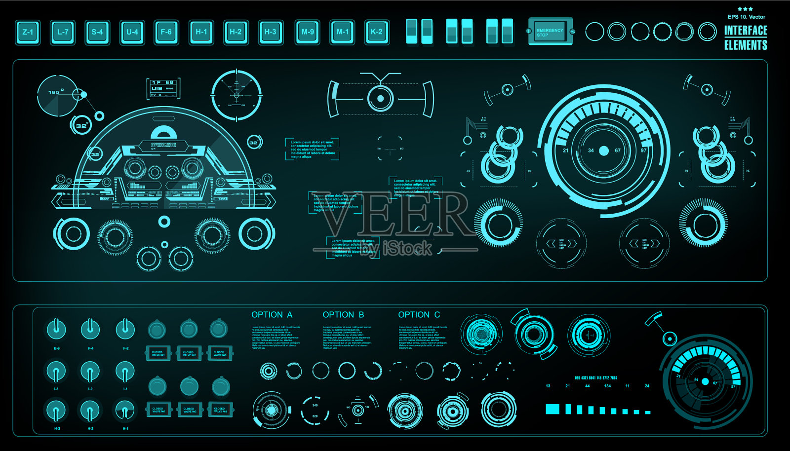 未来绿色虚拟图形触摸用户插画图片素材