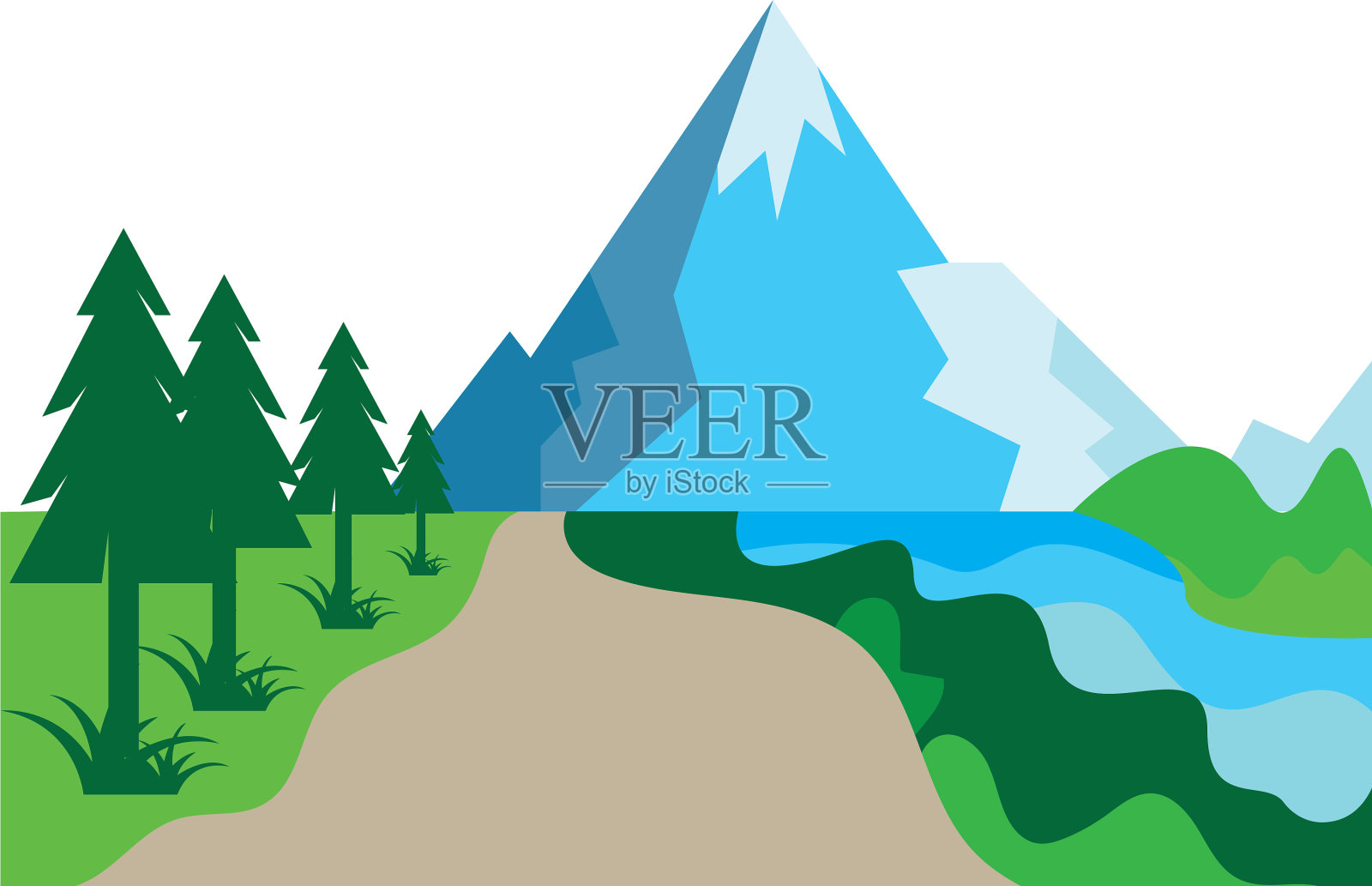 景观山河设计模板插画图片素材