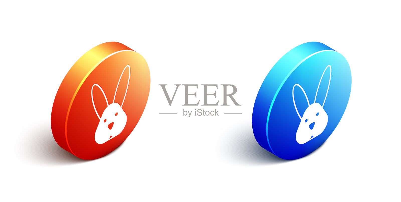 等距动物残忍与兔子图标免费图标素材