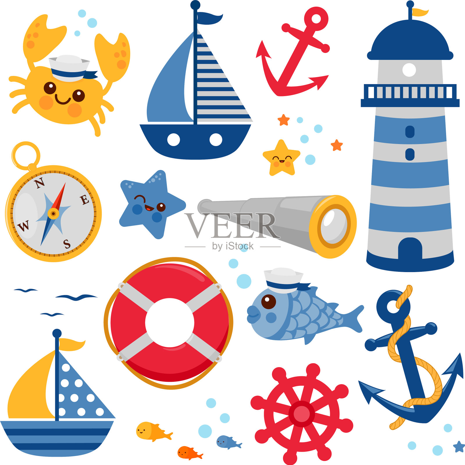 船用成套设备插画图片素材