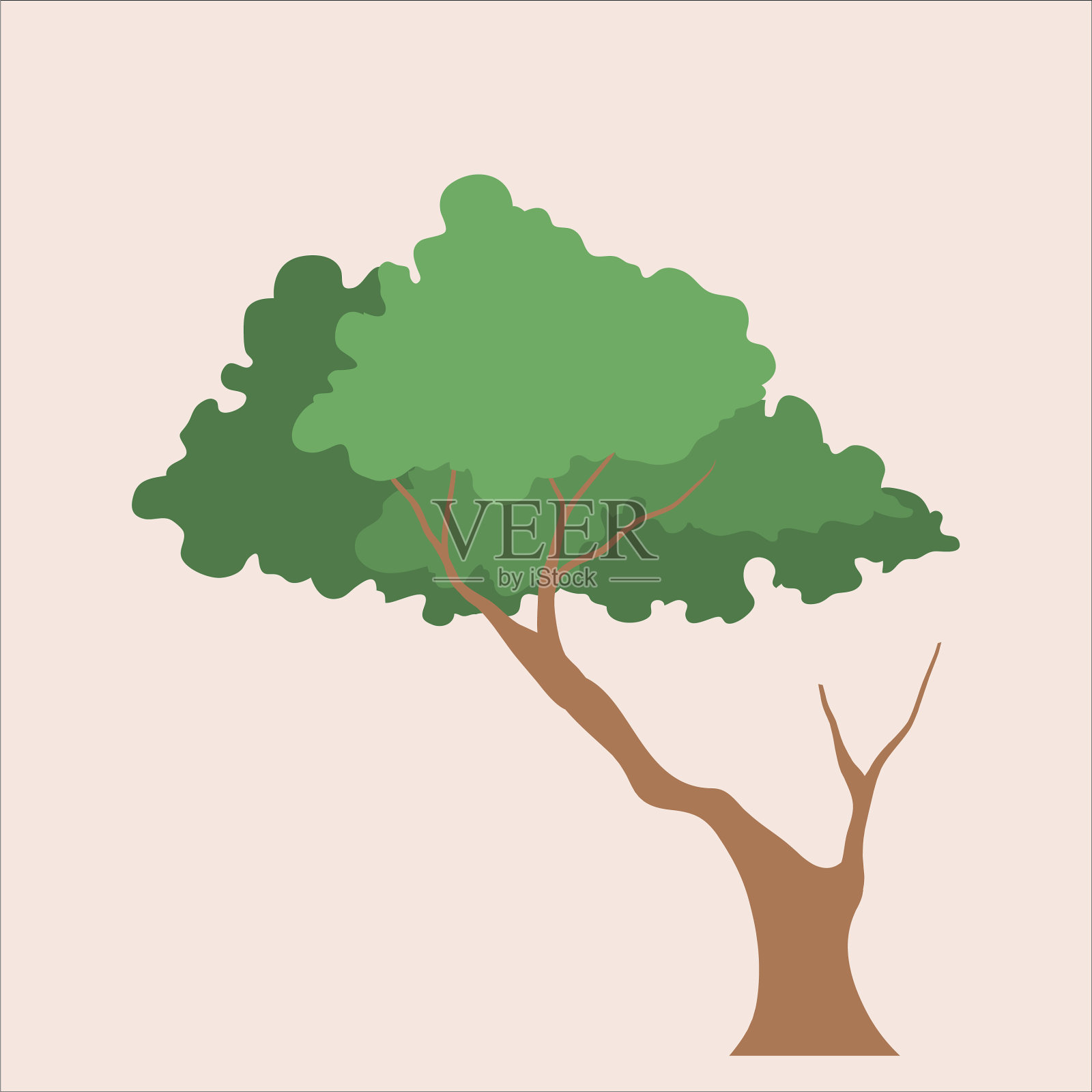 美丽的绿树插图插画图片素材