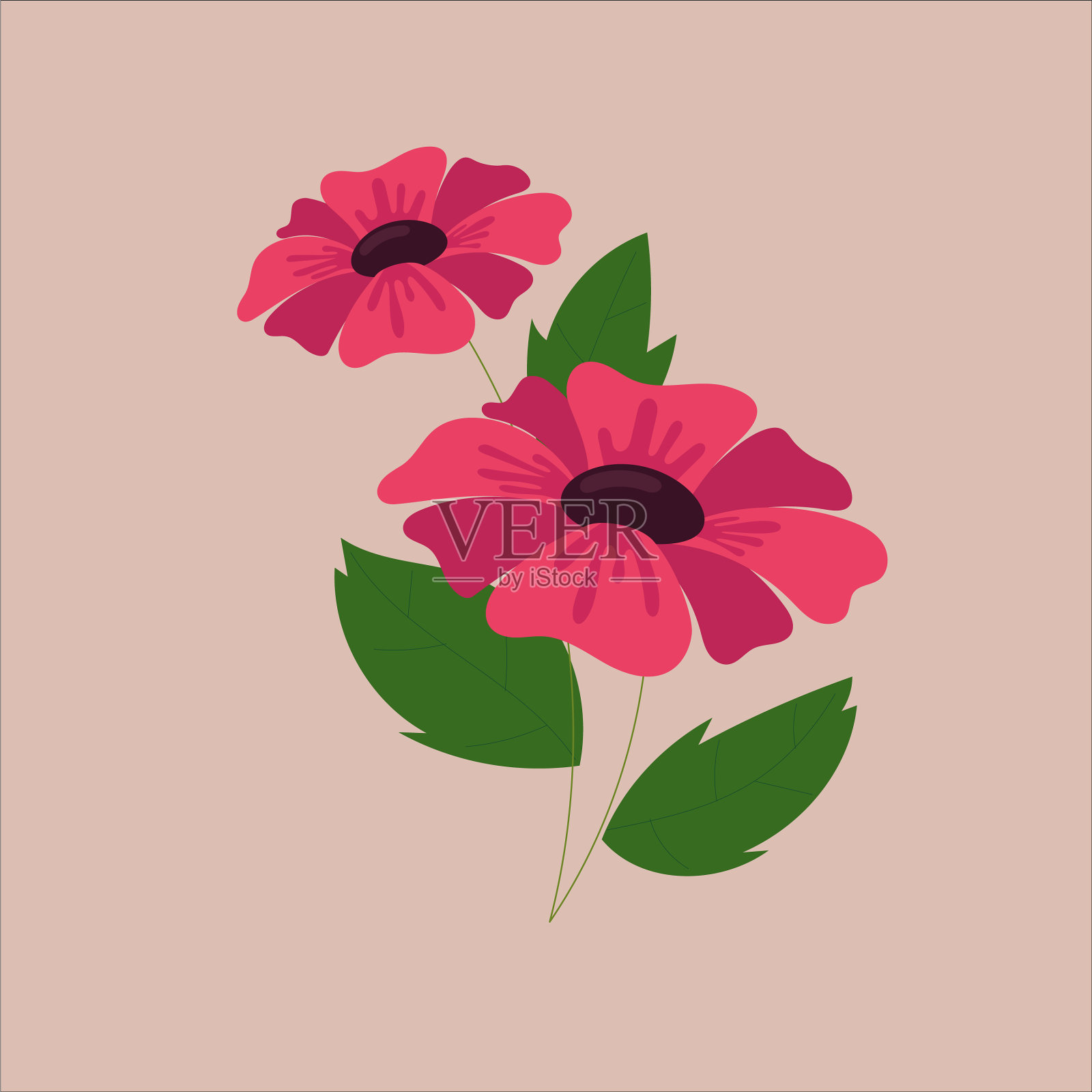 美丽的春花平面设计插画图片素材