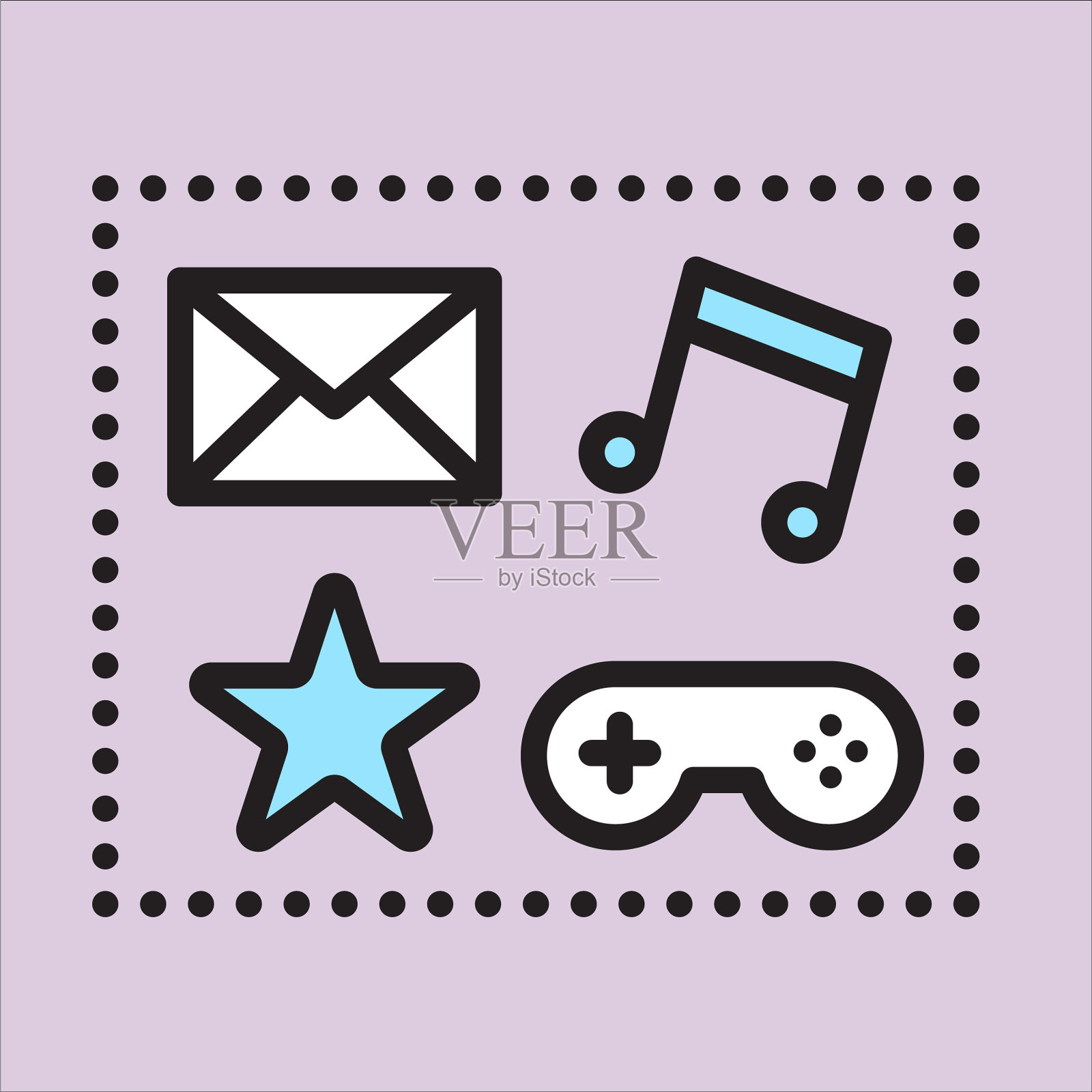 为互联网社区的社交媒体线图标图标素材