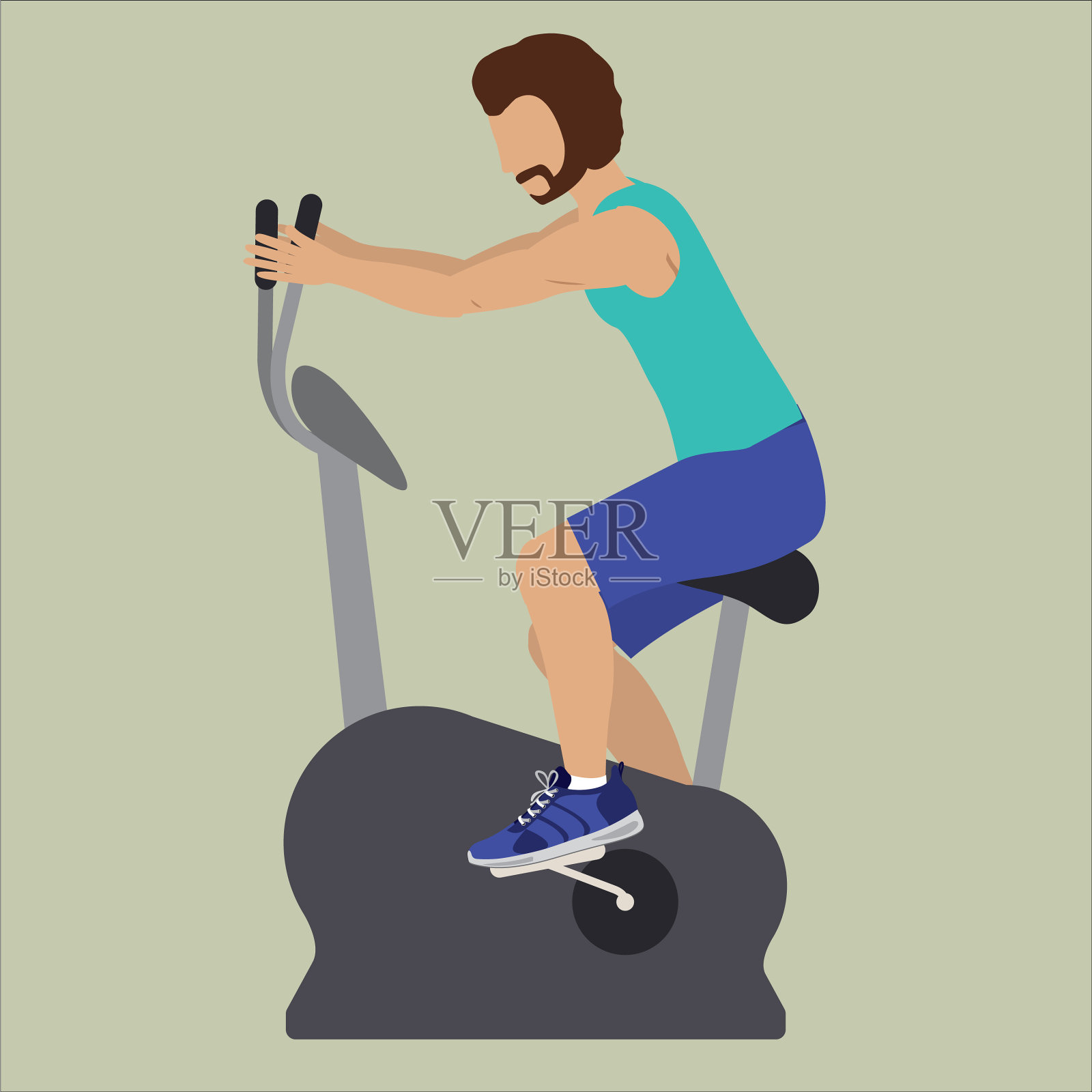 一个在做健身插图的人插画图片素材