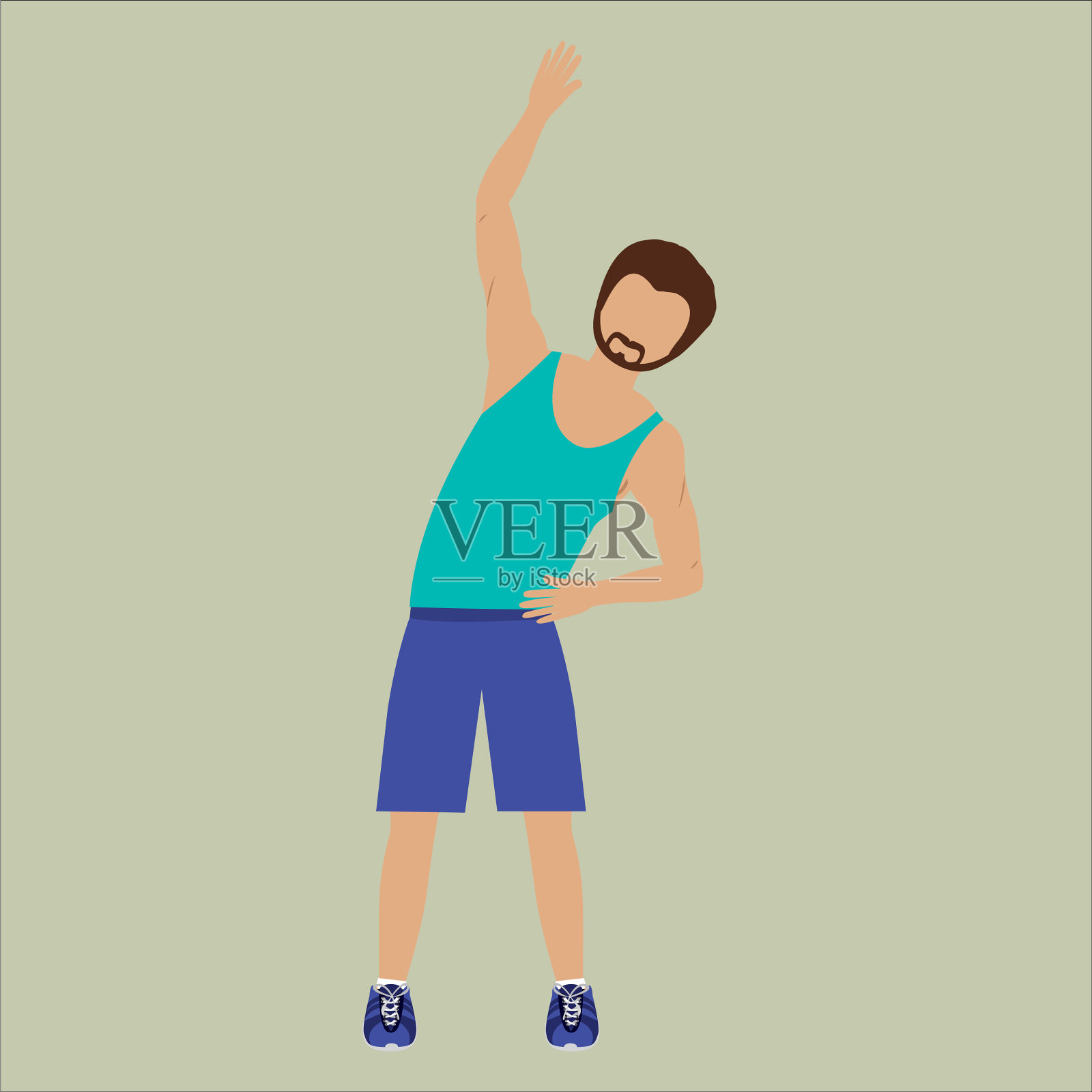 一个在做健身插图的人插画图片素材