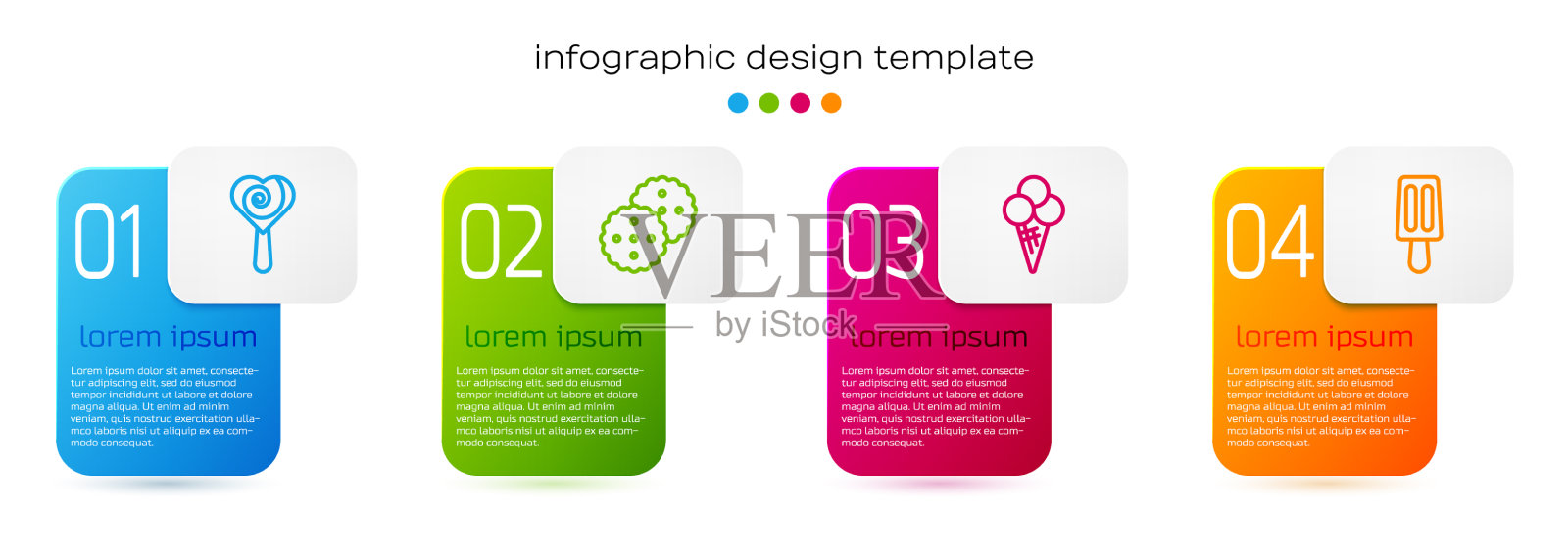 在棒棒糖饼干或饼干冰淇淋中设置线插画图片素材