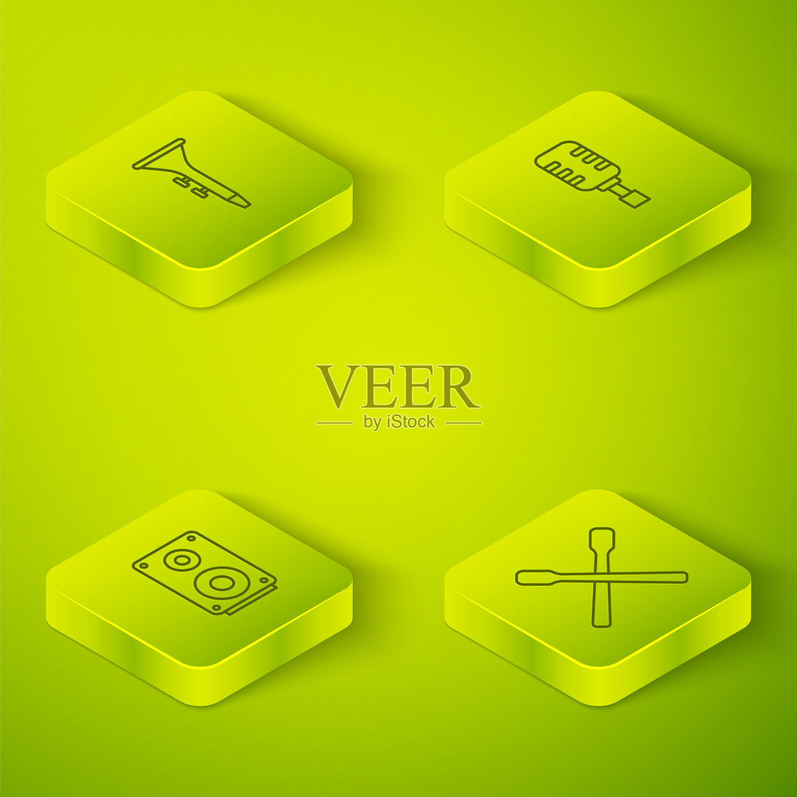 设置等距线麦克风立体声扬声器图标素材