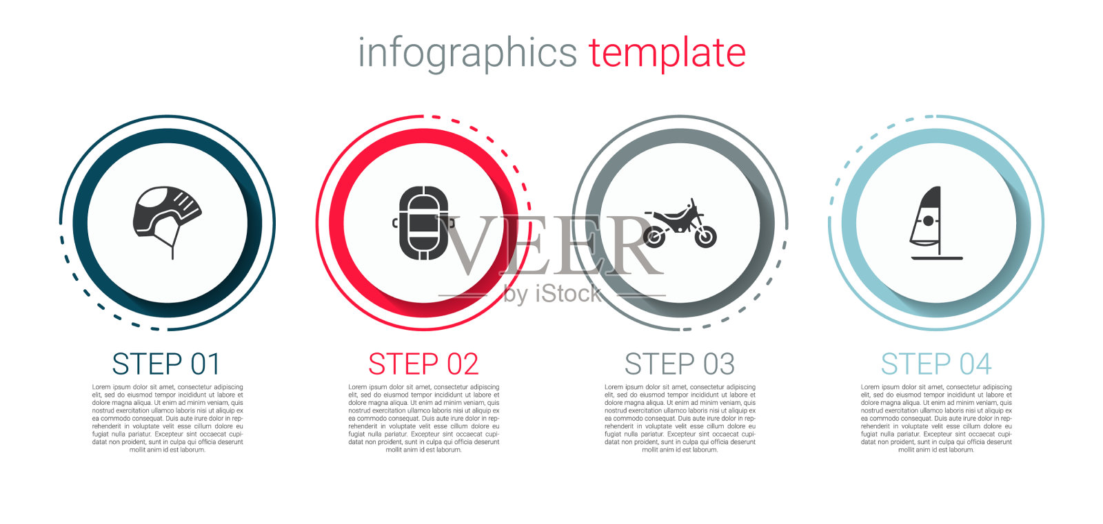 设头盔、木筏、山地车等插画图片素材