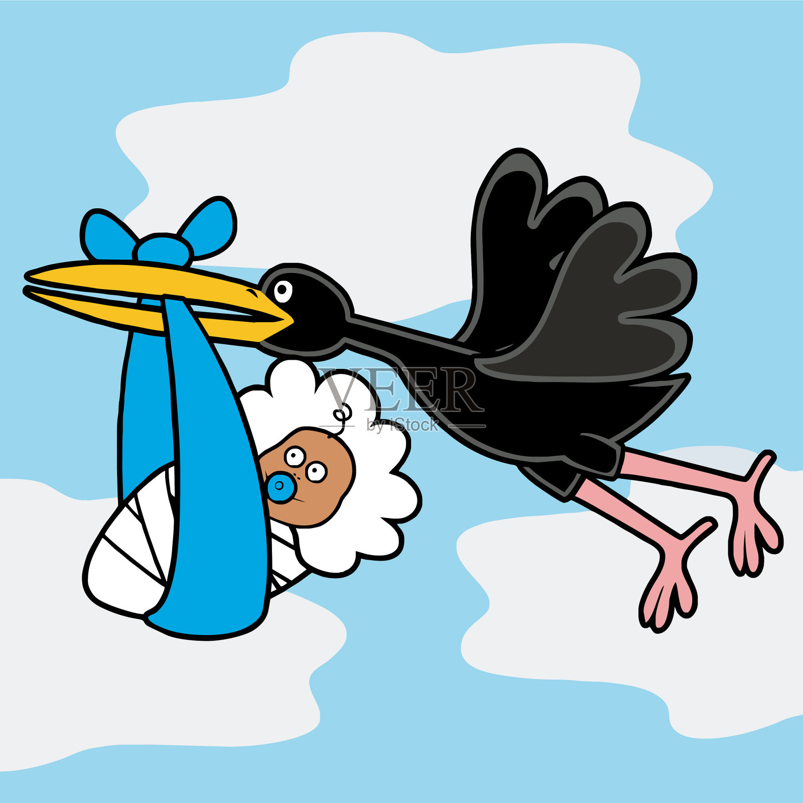 鸟和baboy插画图片素材